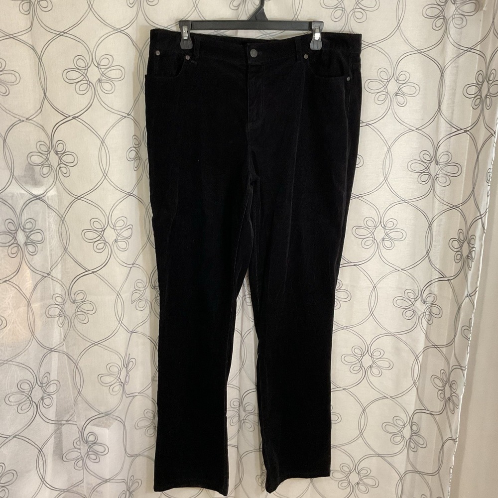 Woman's Talbots Black Corduroy Heritage Pants Size 16
